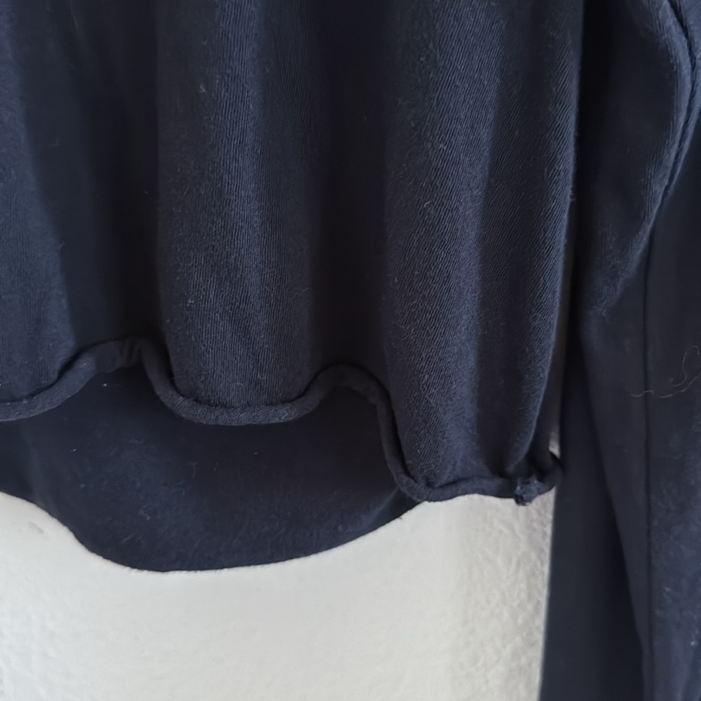Brandy Melville Navy Blue Long Sleeve Embroidered Flag Small - Picture 5 of 6